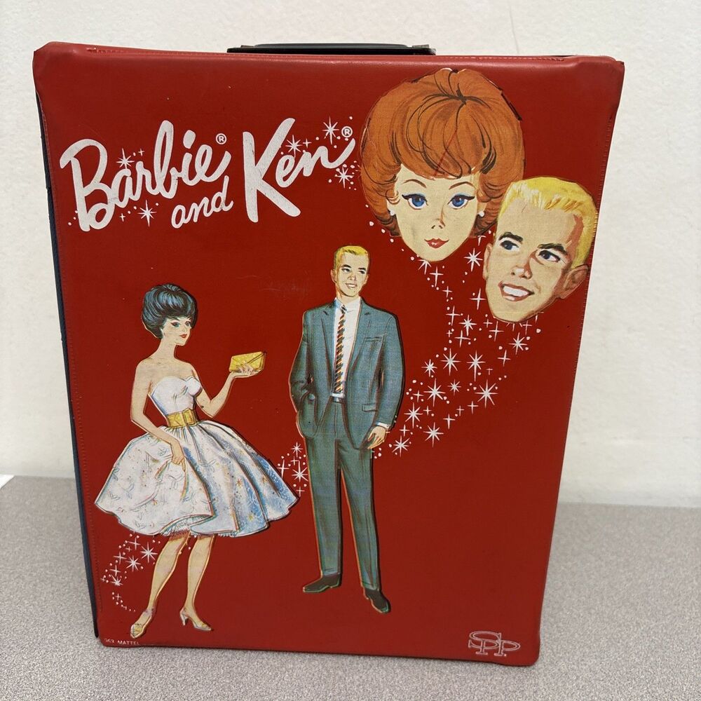Barbie Ken Doll Carrying Case RED Plastic Vintage 1960s Great Condition CLASSIC